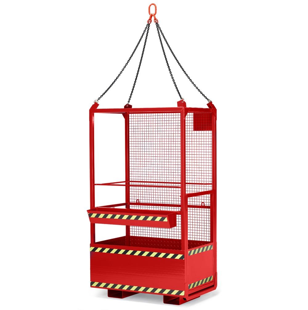 RR Arbeitskorb TYP RAK-KRANBAR, RAL 3000 Feuerrot