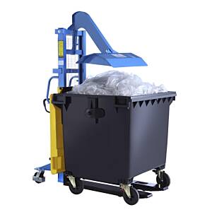 Müllpresse für 800 und 1100 l Müllbehälter, LiftPress LP1100 + Hochhubwagen SDJ1016