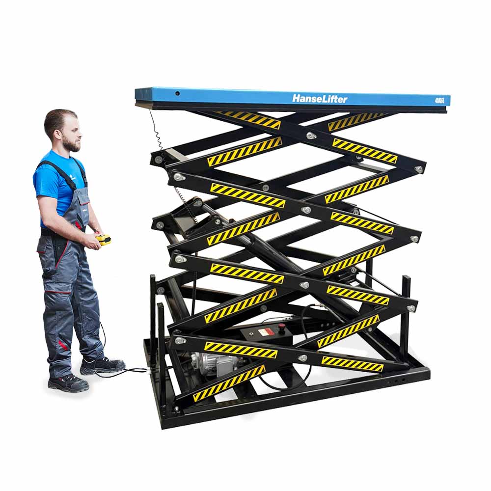 HanseLifter Stationäre Hubtische QRSHT04 Serie Varianten Vierfachschere 400 kg 4140 mm 230V 380V