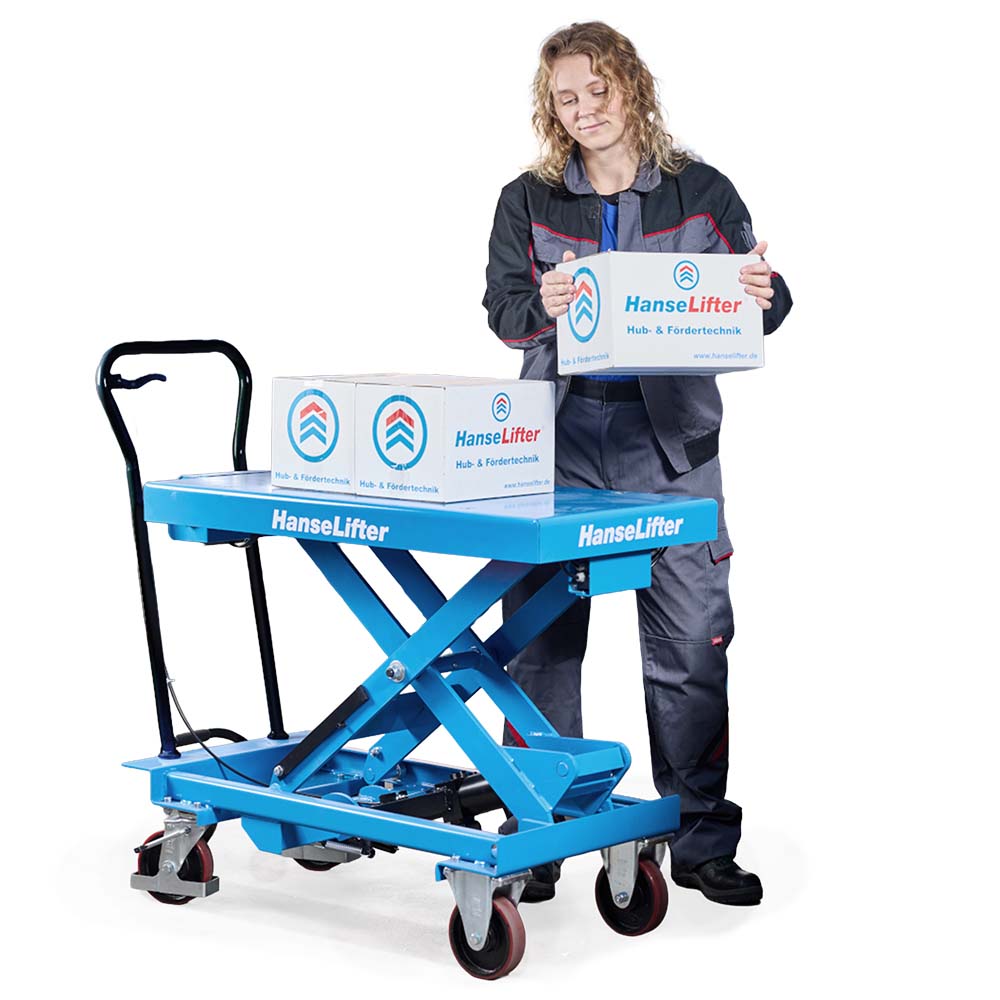 HanseLifter fahrbarer Hubtischwagen SPA500W mit integrierter Waage 500 kg Tragkraft