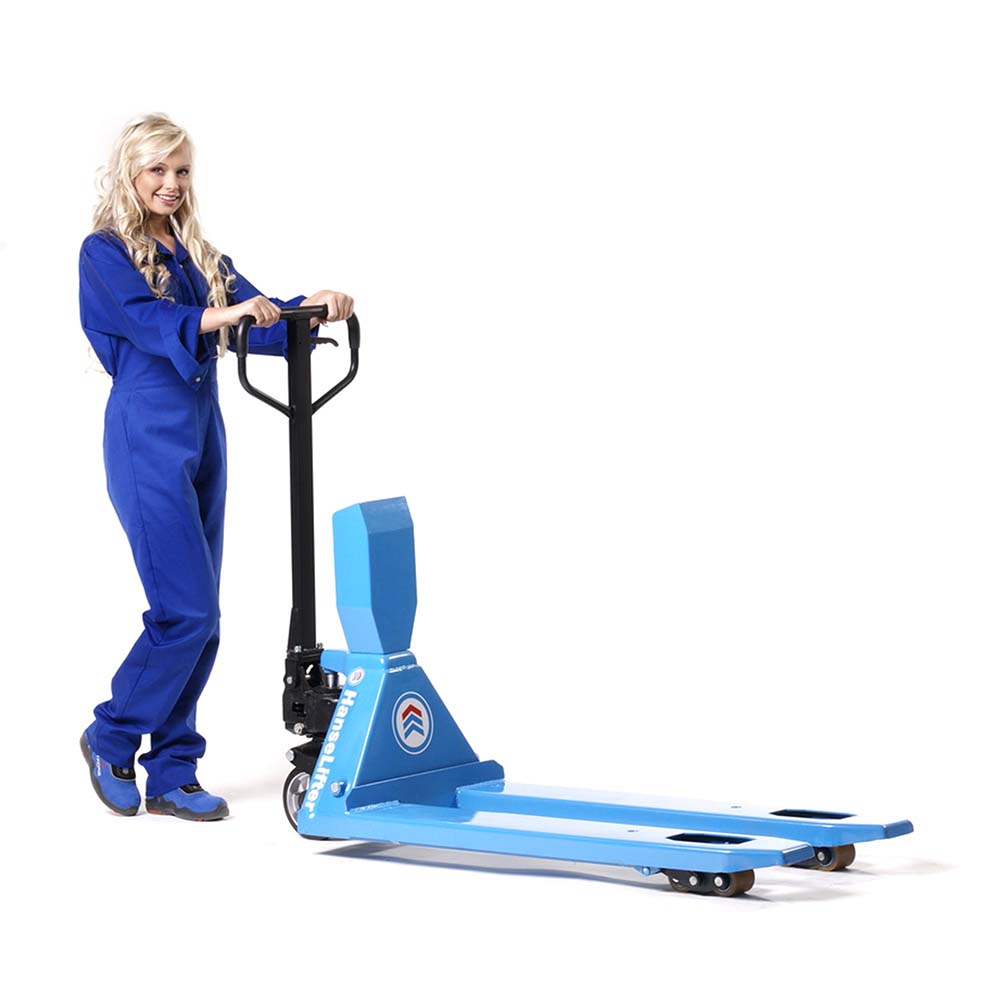 Geeichter Waagehubwagen HanseLifter WHP-E2000-LI mit Lithium-Ionen-Akku und 2000 kg Tragkraft
