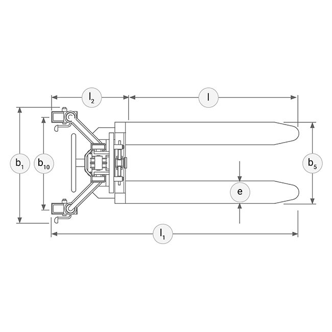 Technische Zeichnung Hochhubstapler Basic Standard Oben