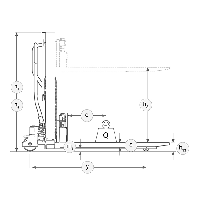 Technische Zeichnung Hochhubstapler Basic Seite