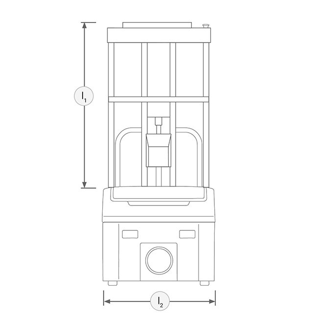 Technische Zeichnung Hochkommissionierer EASYPICK1030 frontal