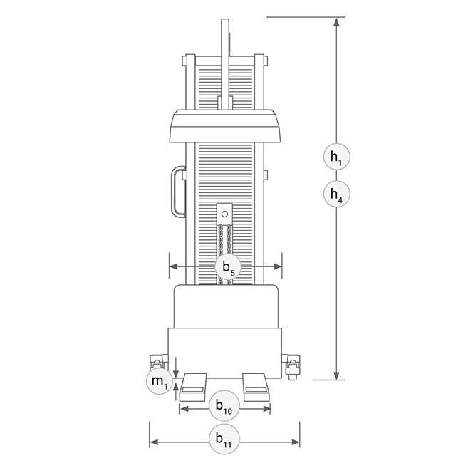 Technische Zeichnung LiftPress Muellpresse frontal