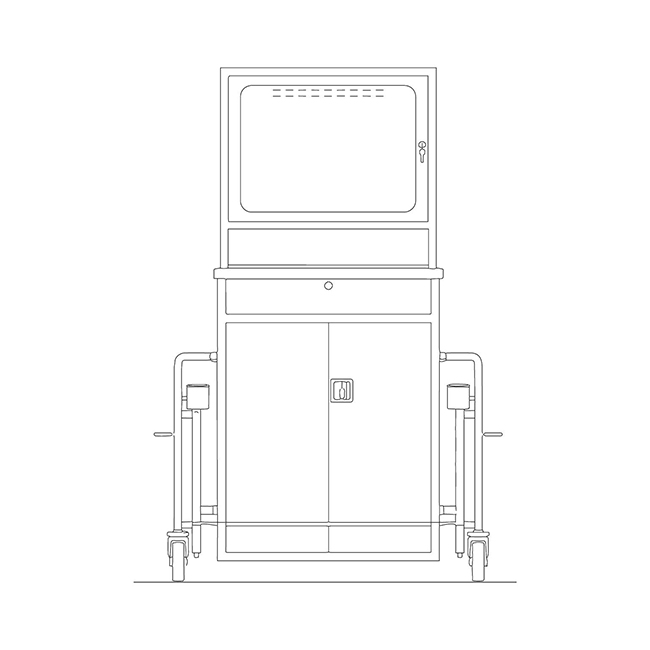 Technische Zeichnung Möbeltransportroller MTR600 frontal
